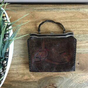 Antique Genuine 1920s Leather Handbag